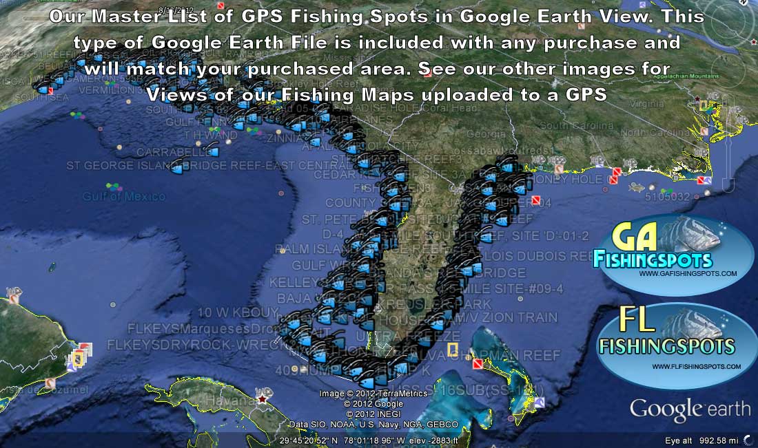 Florida Fishing Maps with GPS Coordinates