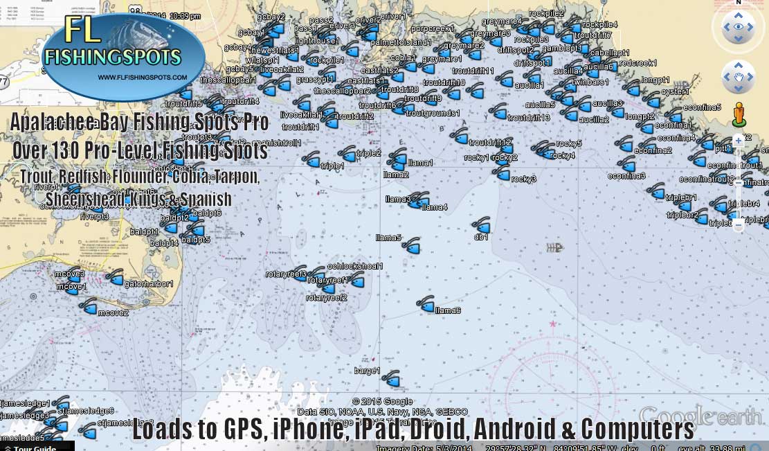 Apalachee Bay Fishing Map Gps 