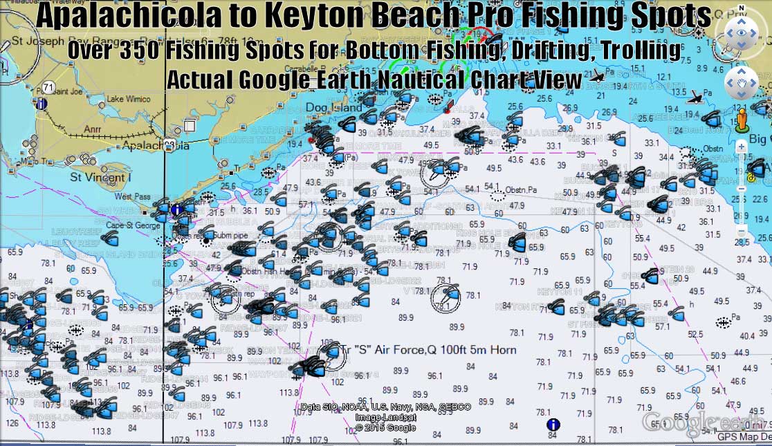 Apalachicola Florida GPS Fishing Spots for Offshore Fishing in the Gulf