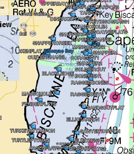 Biscayne Bay Inshore Fishing Spots - Florida Fishing Maps and GPS Fishing  Spots