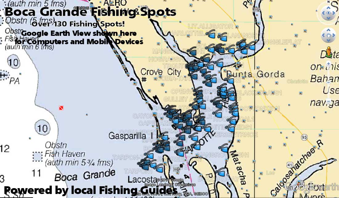 Boca Grande and Charlotte Harbor Fishing Map | Florida Fishing Maps for GPS