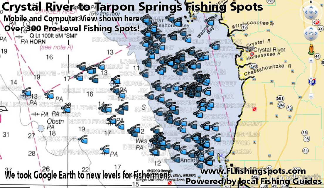 Crystal River Fishing Spots Map