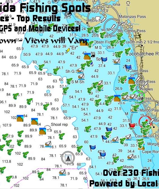 Naples Florida Fishing Spots and Fishing Map