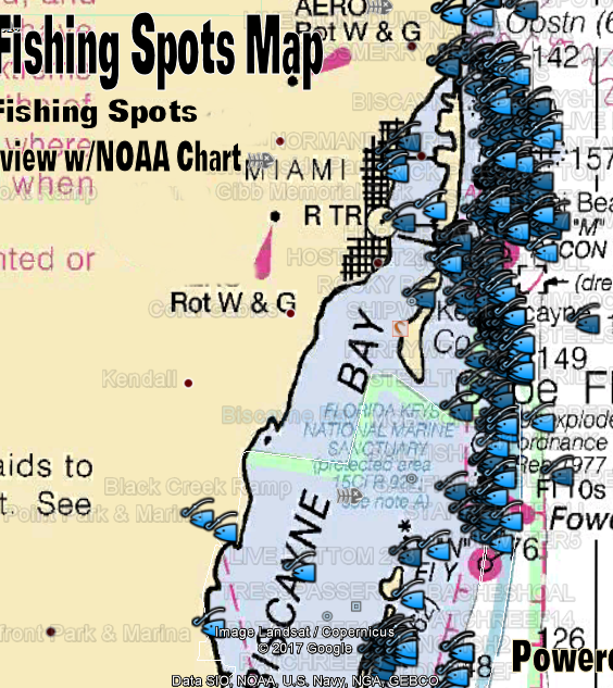 Top Spot - Miami Area Fishing and Diving Recreation Map #N211