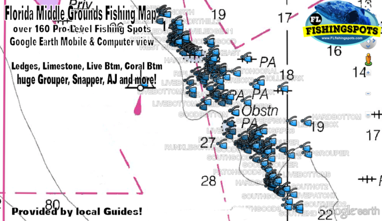 Florida Middle Grounds GPS Fishing Spots | Florida Gulf Fishing Spots