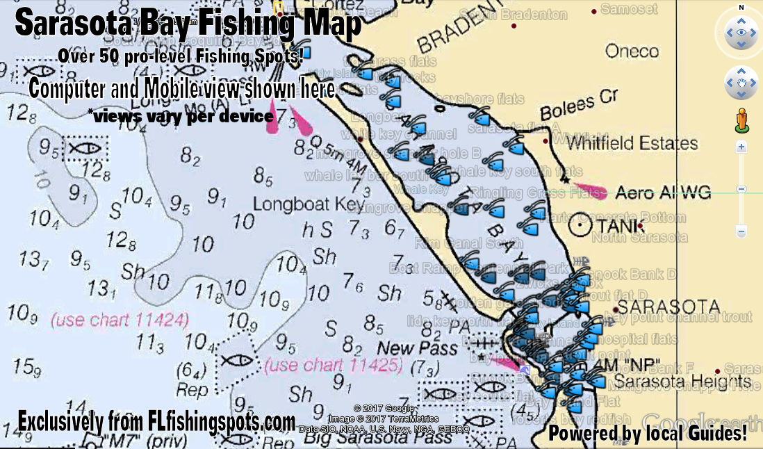 Sarasota Bay Fishing Spots - Florida Fishing Maps and GPS Fishing Spots