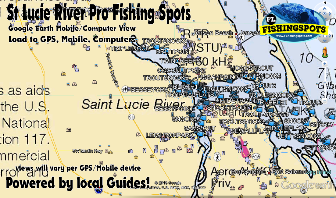 St. Lucie River Fishing Map in Stuart Florida