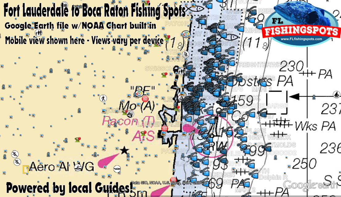 Fort Lauderdale Florida Fishing Map and Fishing Spots