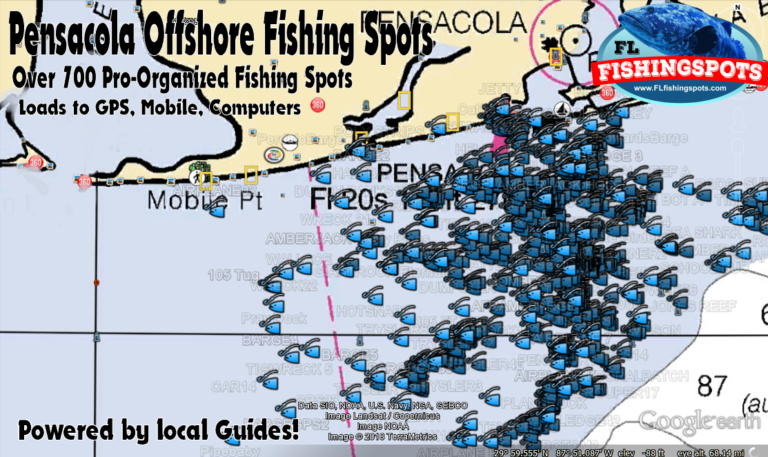 Pensacola Florida GPS Fishing Spots (Escambia, Santa Rosa County ...