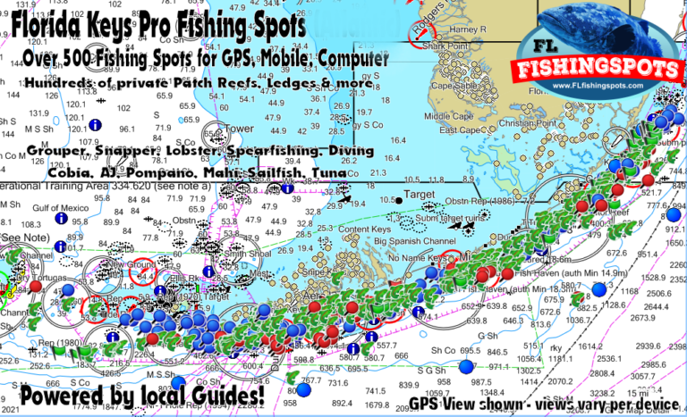 Florida Keys Fishing Spots Map - GPS spots for Reefs, Wrecks, Hard ...