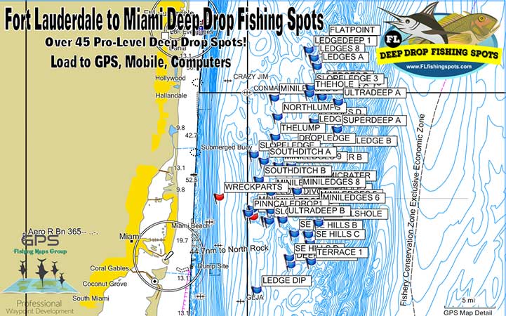 N211 - MIAMI - Top Spot Fishing Maps - FREE SHIPPING