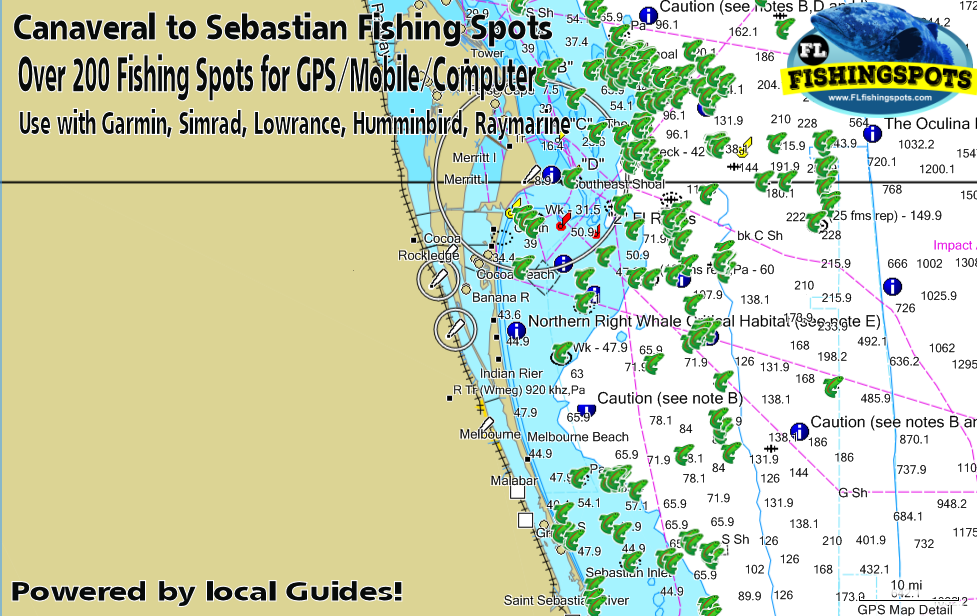 Cape Canaveral - Sabastian GPS Fishing Spots