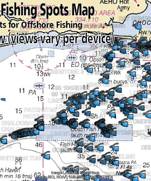 Destin Florida Fishing Spots Map and Offshore GPS Coordinates