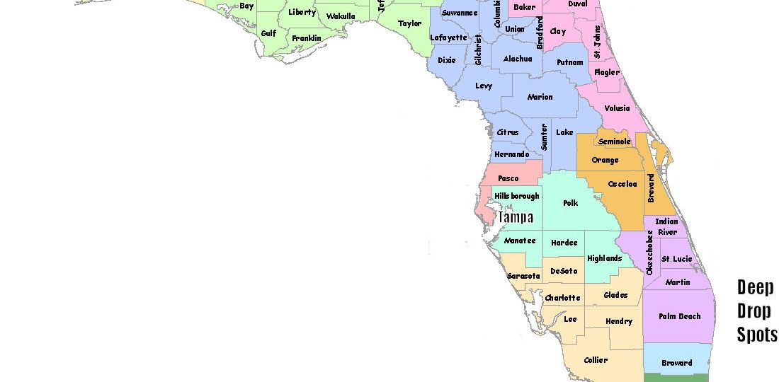 Florida's Best Fishing Spots Map by County