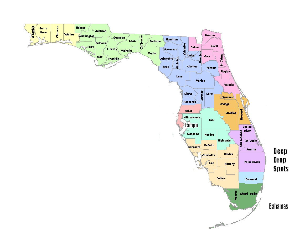 Florida's Best Fishing Spots Map by County