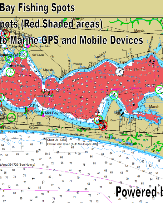 Choctawhatchee Bay Fishing Spots Map